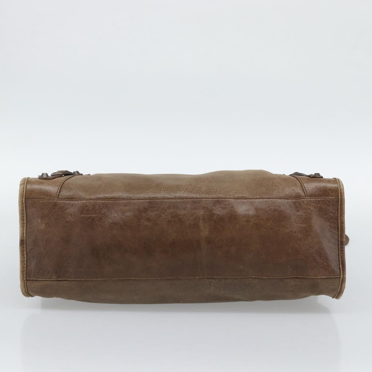 BALENCIAGA The City Hand Bag Leather 2way Brown 115748 Auth yk20644M
