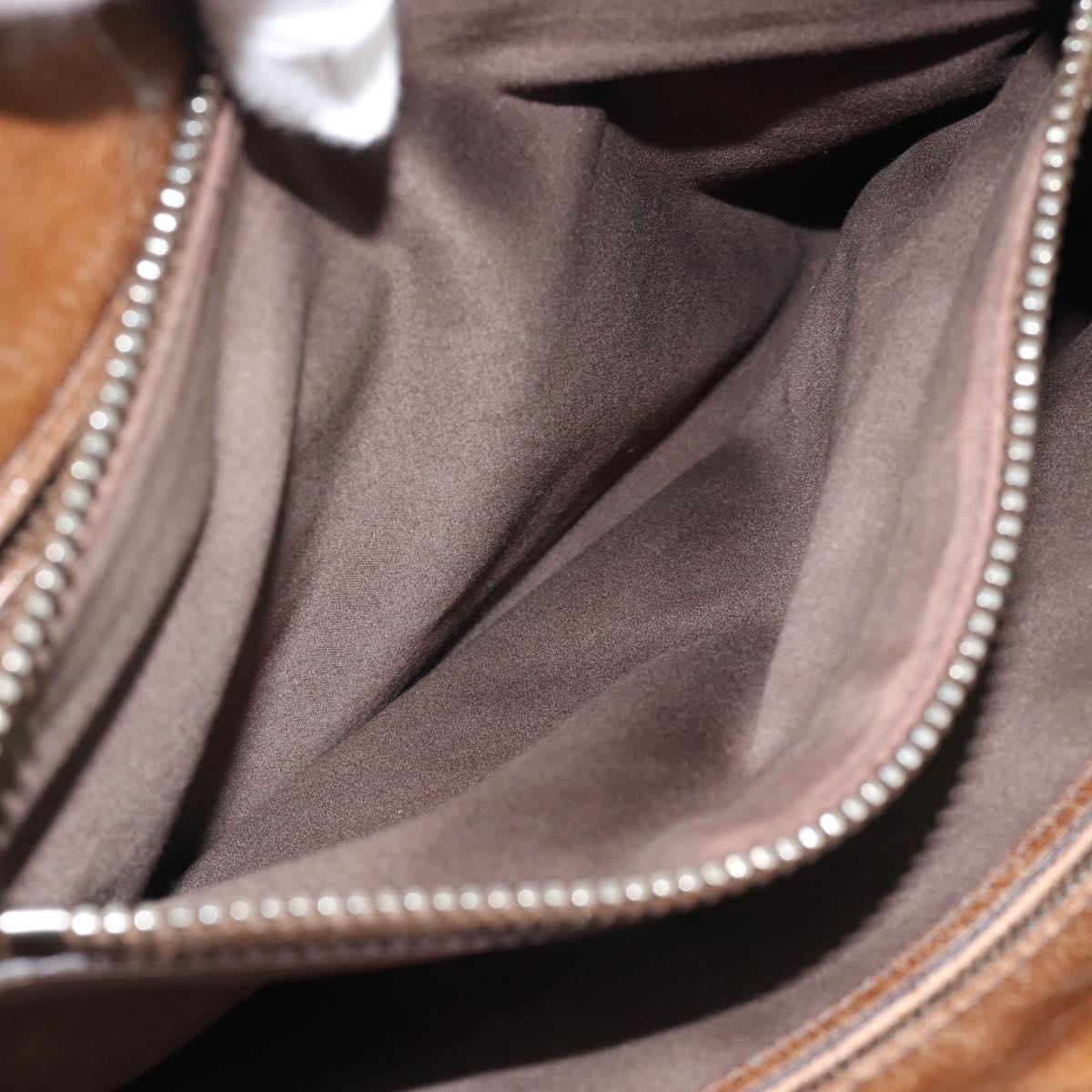 Miu Miu Hand Bag Leather 2way Brown Silver Auth yk20645M