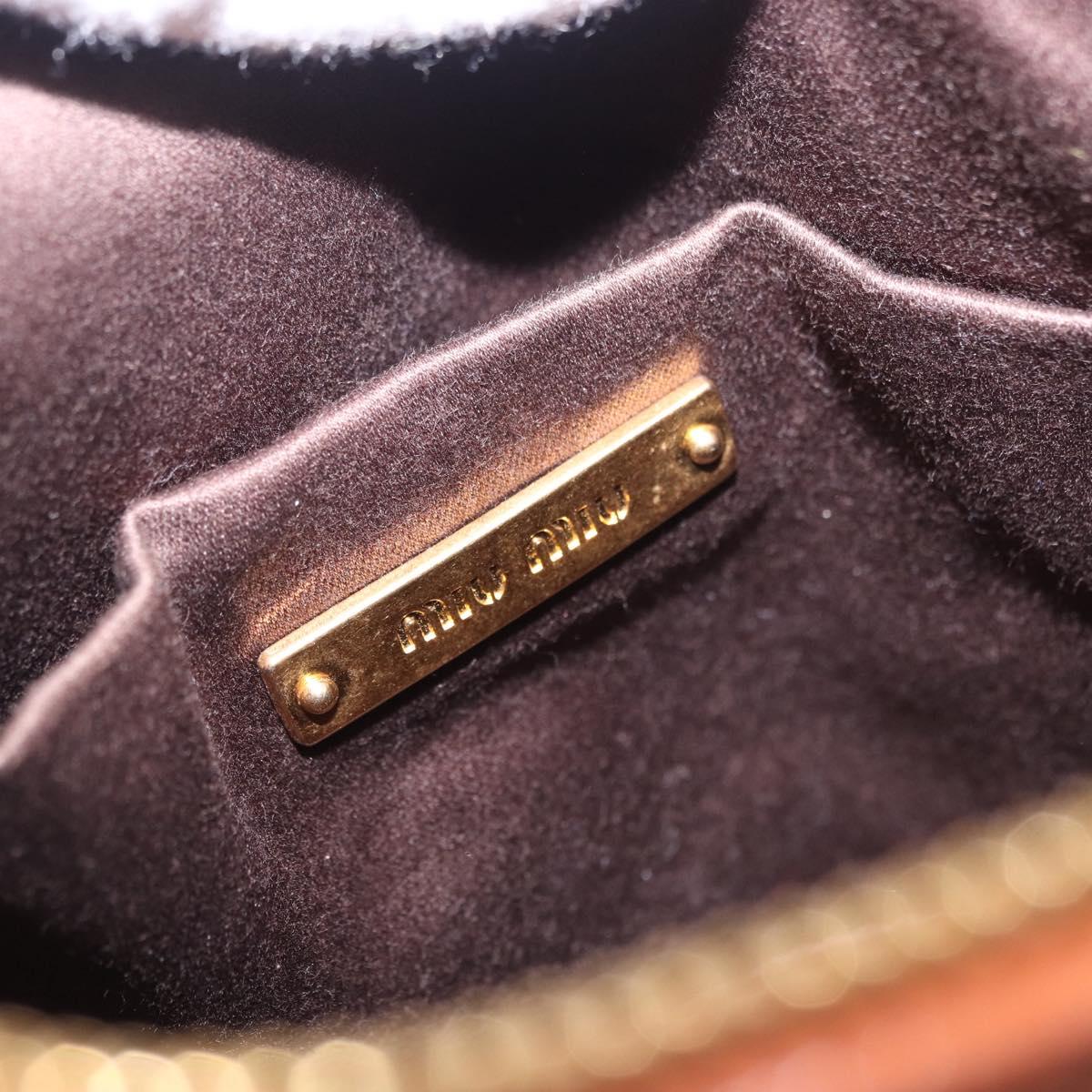Miu Miu Matelasse Shoulder Bag Leather Brown Gold Tone Auth yk20646M