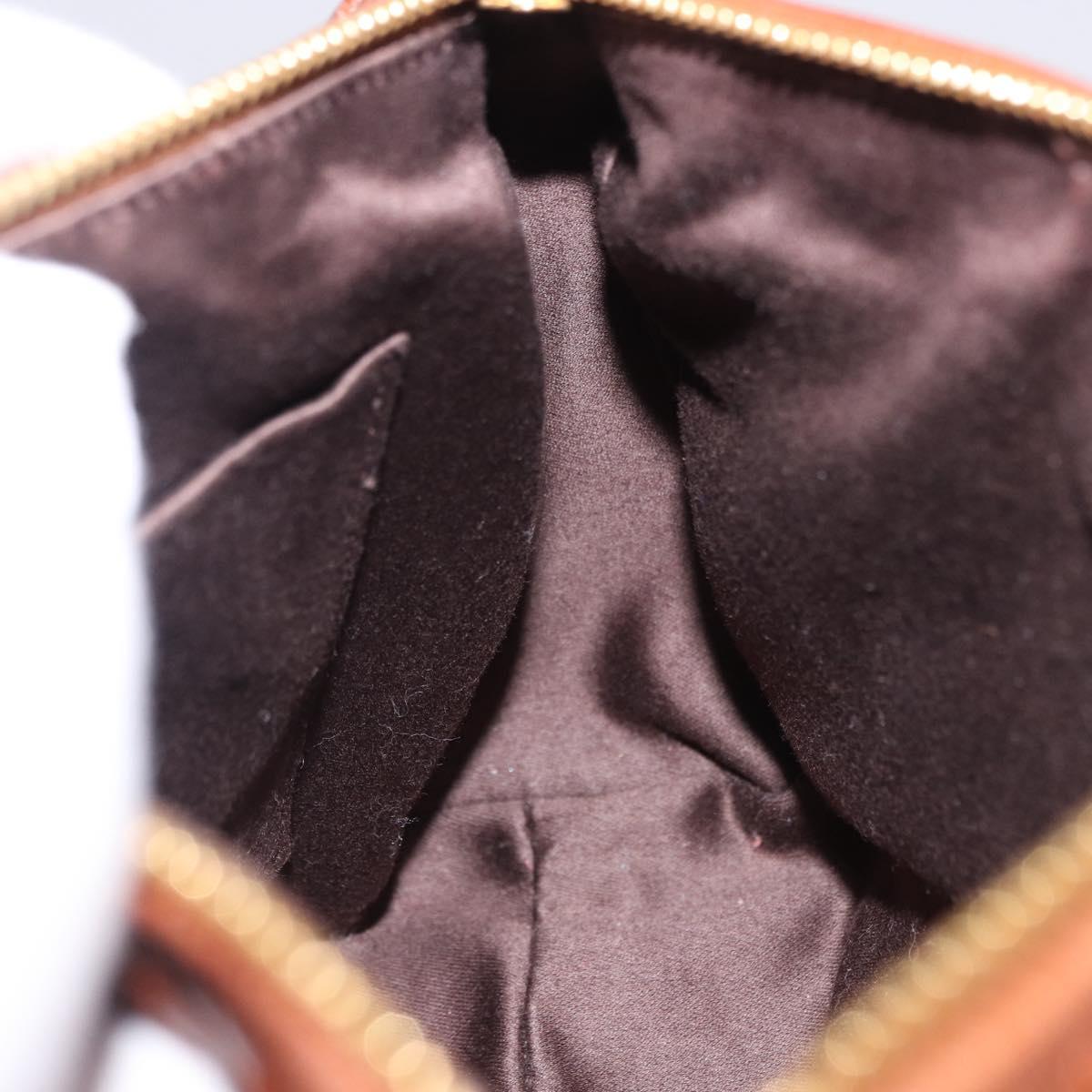 Miu Miu Matelasse Shoulder Bag Leather Brown Gold Tone Auth yk20646M