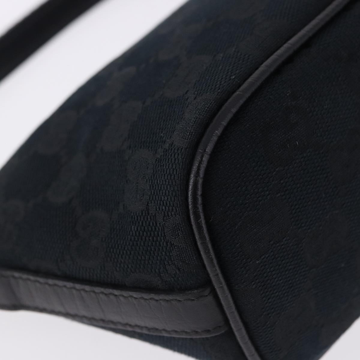 GUCCI GG Canvas Accessory Pouch Black Gold Tone 141809 Auth yk20649V