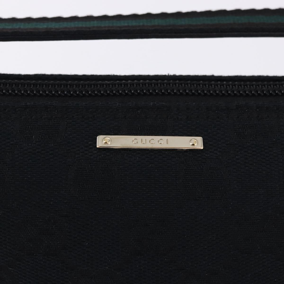 GUCCI GG Canvas Accessory Pouch Black Gold Tone 141809 Auth yk20649V
