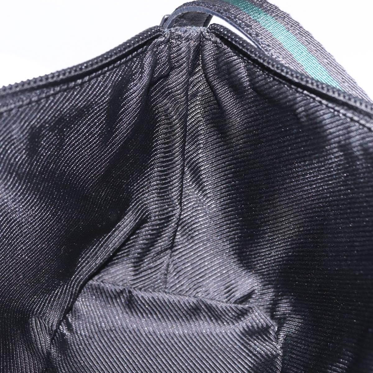GUCCI GG Canvas Accessory Pouch Black Gold Tone 141809 Auth yk20649V
