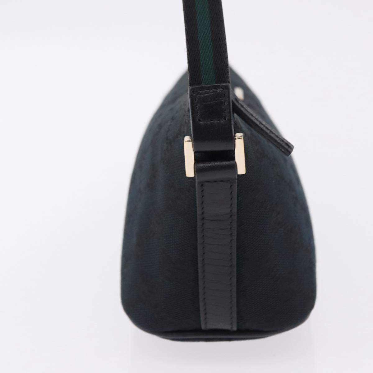 GUCCI GG Canvas Accessory Pouch Black Gold Tone 141809 Auth yk20649V