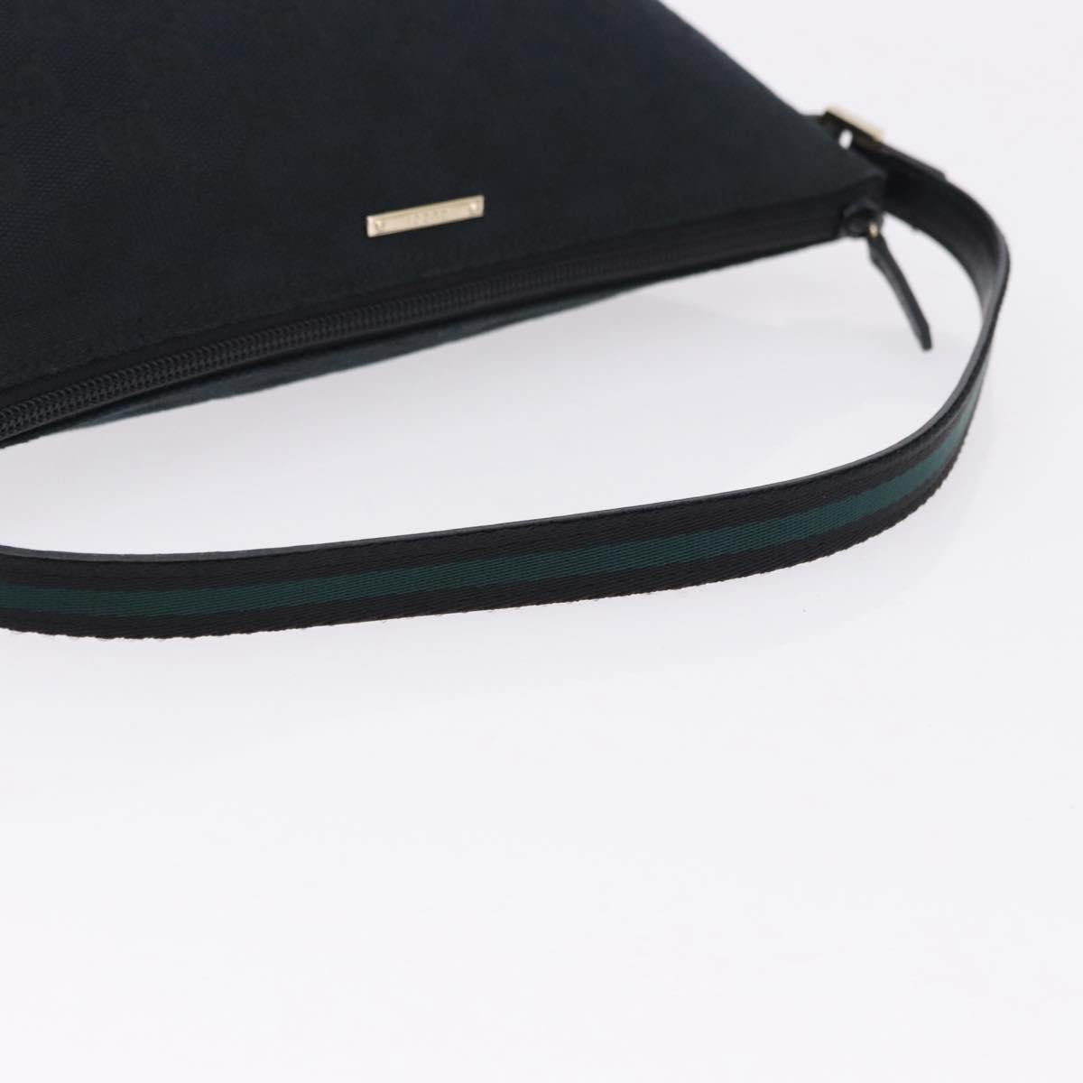GUCCI GG Canvas Accessory Pouch Black Gold Tone 141809 Auth yk20649V