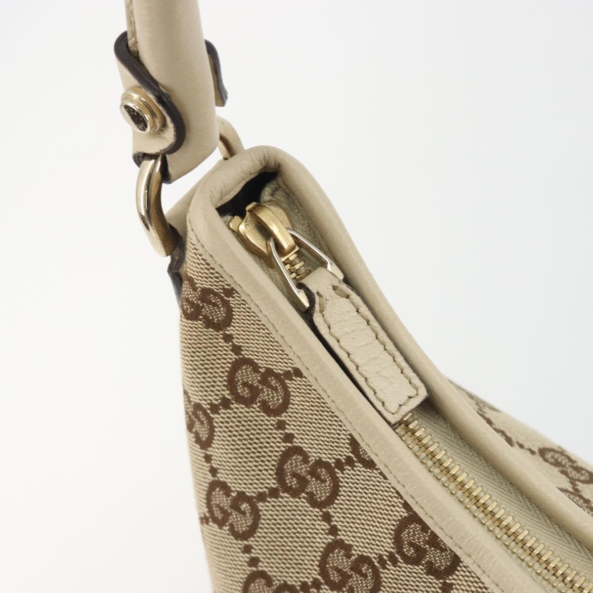 GUCCI GG Canvas Abbey Shoulder Bag Beige Gold Tone 130738 Auth yk20657SAV