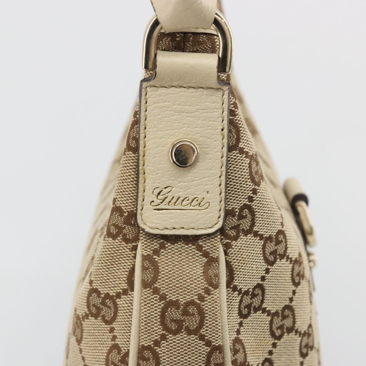 GUCCI GG Canvas Abbey Shoulder Bag Beige Gold Tone 130738 Auth yk20657SAV
