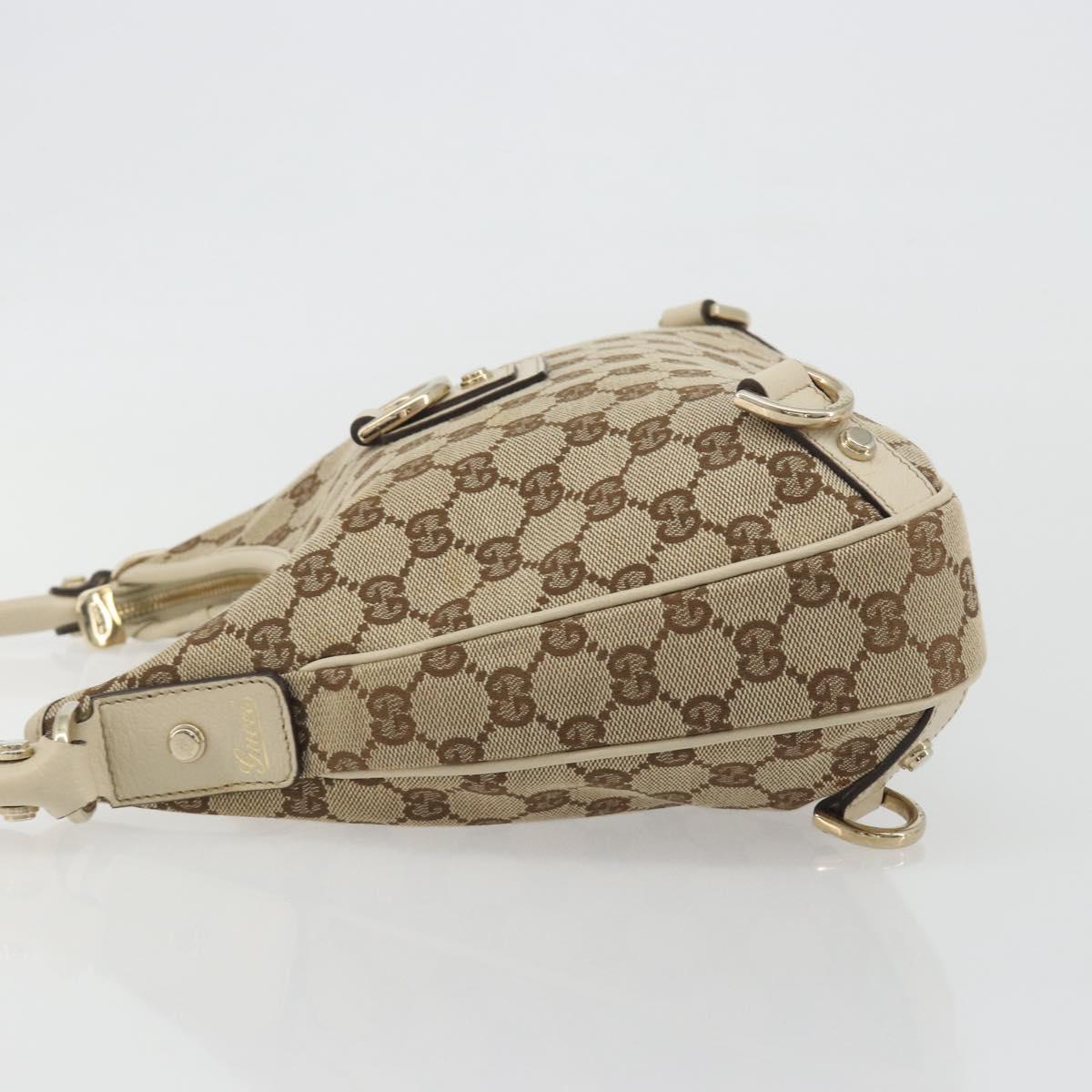 GUCCI GG Canvas Abbey Shoulder Bag Beige Gold Tone 130738 Auth yk20657SAV