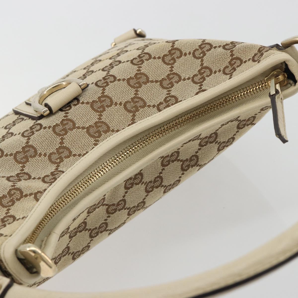 GUCCI GG Canvas Abbey Shoulder Bag Beige Gold Tone 130738 Auth yk20657SAV