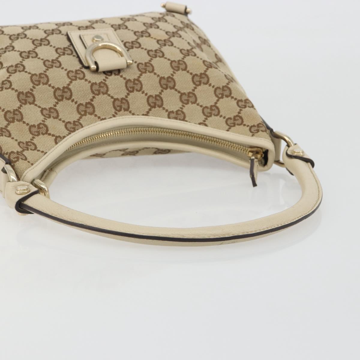 GUCCI GG Canvas Abbey Shoulder Bag Beige Gold Tone 130738 Auth yk20657SAV