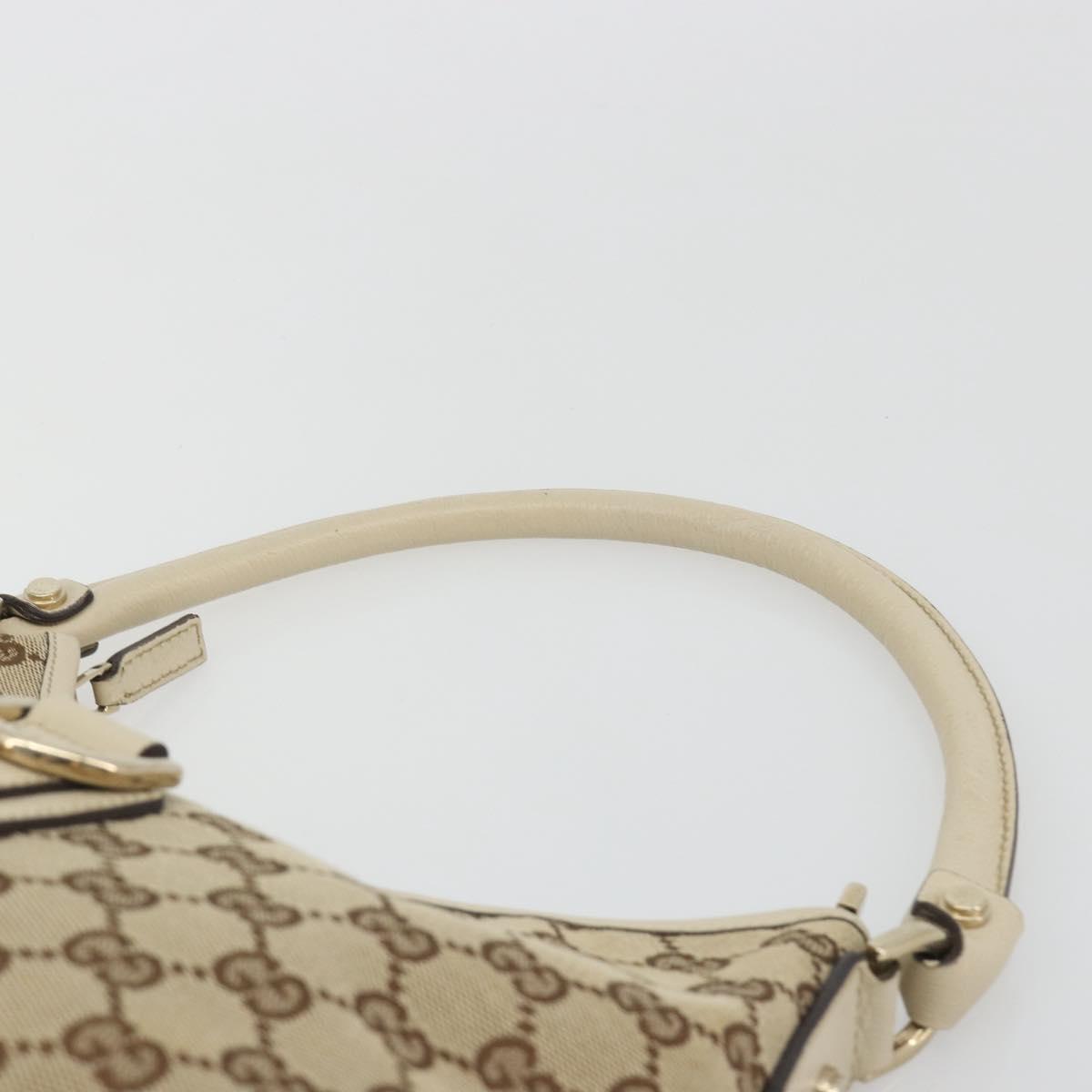 GUCCI GG Canvas Abbey Shoulder Bag Beige Gold Tone 130738 Auth yk20657SAV