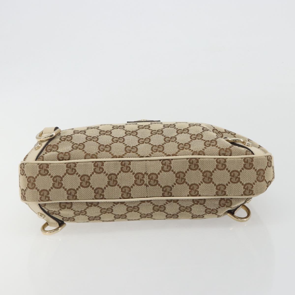 GUCCI GG Canvas Abbey Shoulder Bag Beige Gold Tone 130738 Auth yk20657SAV