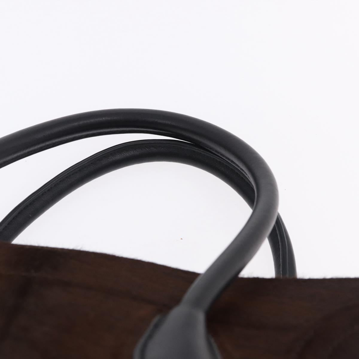 CELINE Luggage Phantom Hand Bag Harako leather Brown Black Auth yk20659SAM
