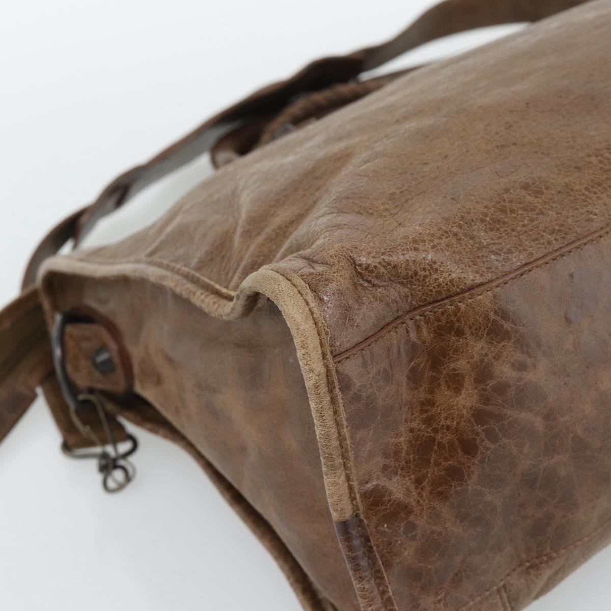 BALENCIAGA The City Hand Bag Leather 2way Brown 115748 Auth yk20660SAM