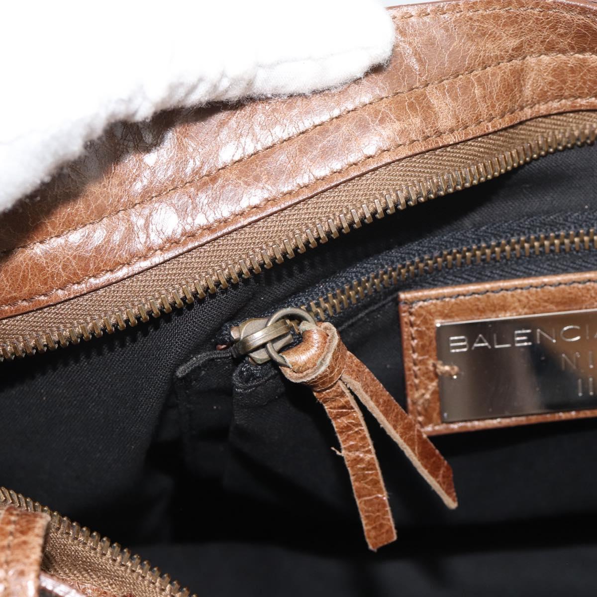 BALENCIAGA The City Hand Bag Leather 2way Brown 115748 Auth yk20660SAM