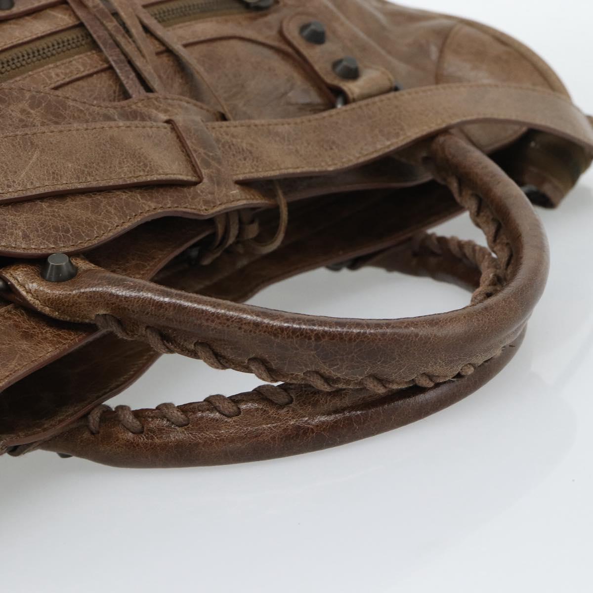 BALENCIAGA The City Hand Bag Leather 2way Brown 115748 Auth yk20660SAM