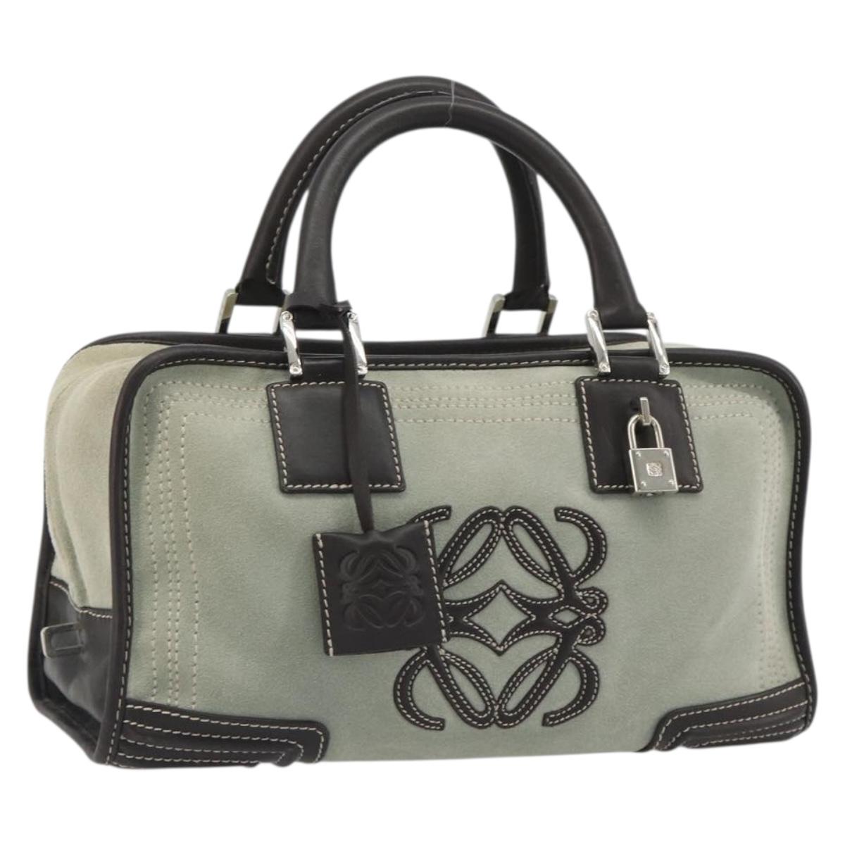 LOEWE Amazona 28 Hand Bag Suede Gray Brown Auth yk20662V