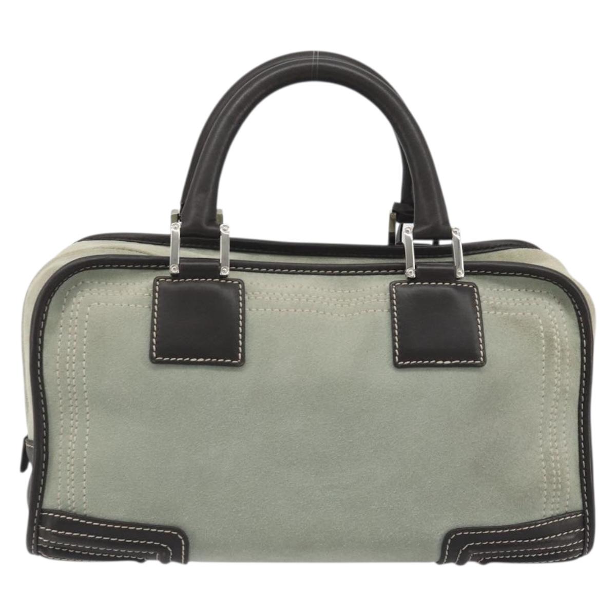 LOEWE Amazona 28 Hand Bag Suede Gray Brown Auth yk20662V
