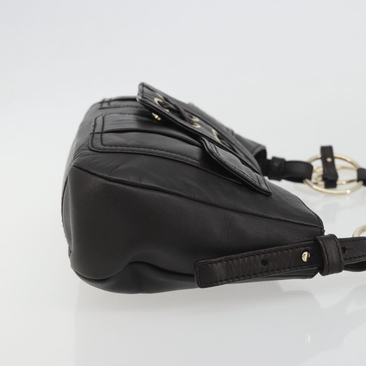 SAINT LAURENT Chain Shoulder Bag Leather Brown Gold Tone 138957 Auth yk20663SAM