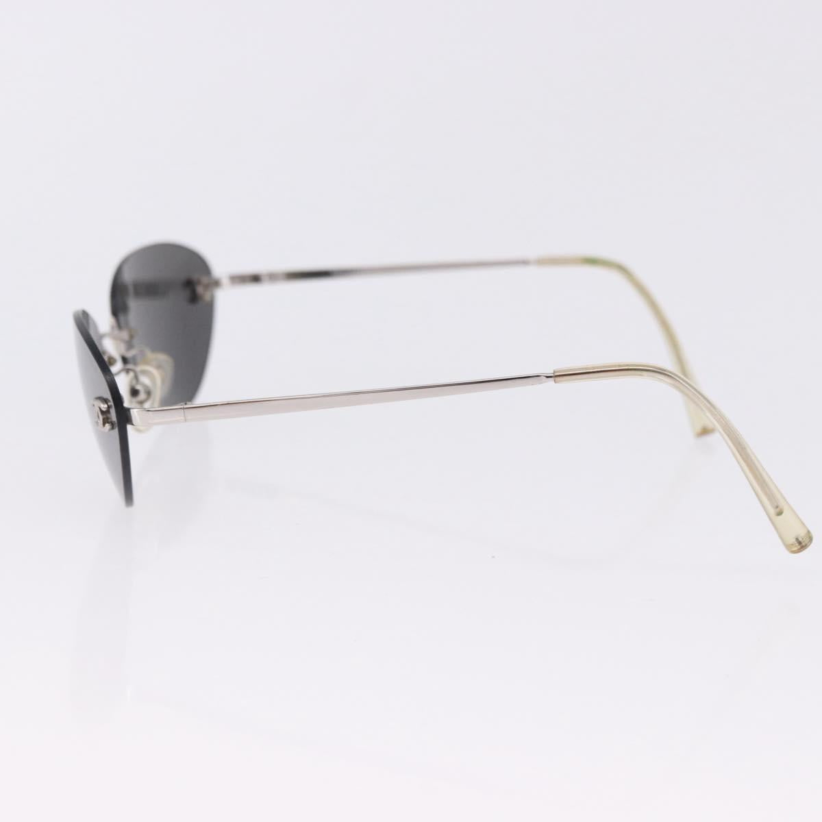 CHANEL Sunglasses Metal Silver CC Auth yk20671
