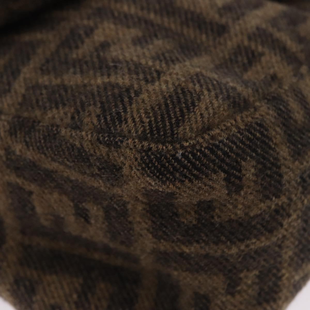 FENDI Zucca Mamma Baguette Shoulder Bag Wool Brown Silver Auth yk20677SAM