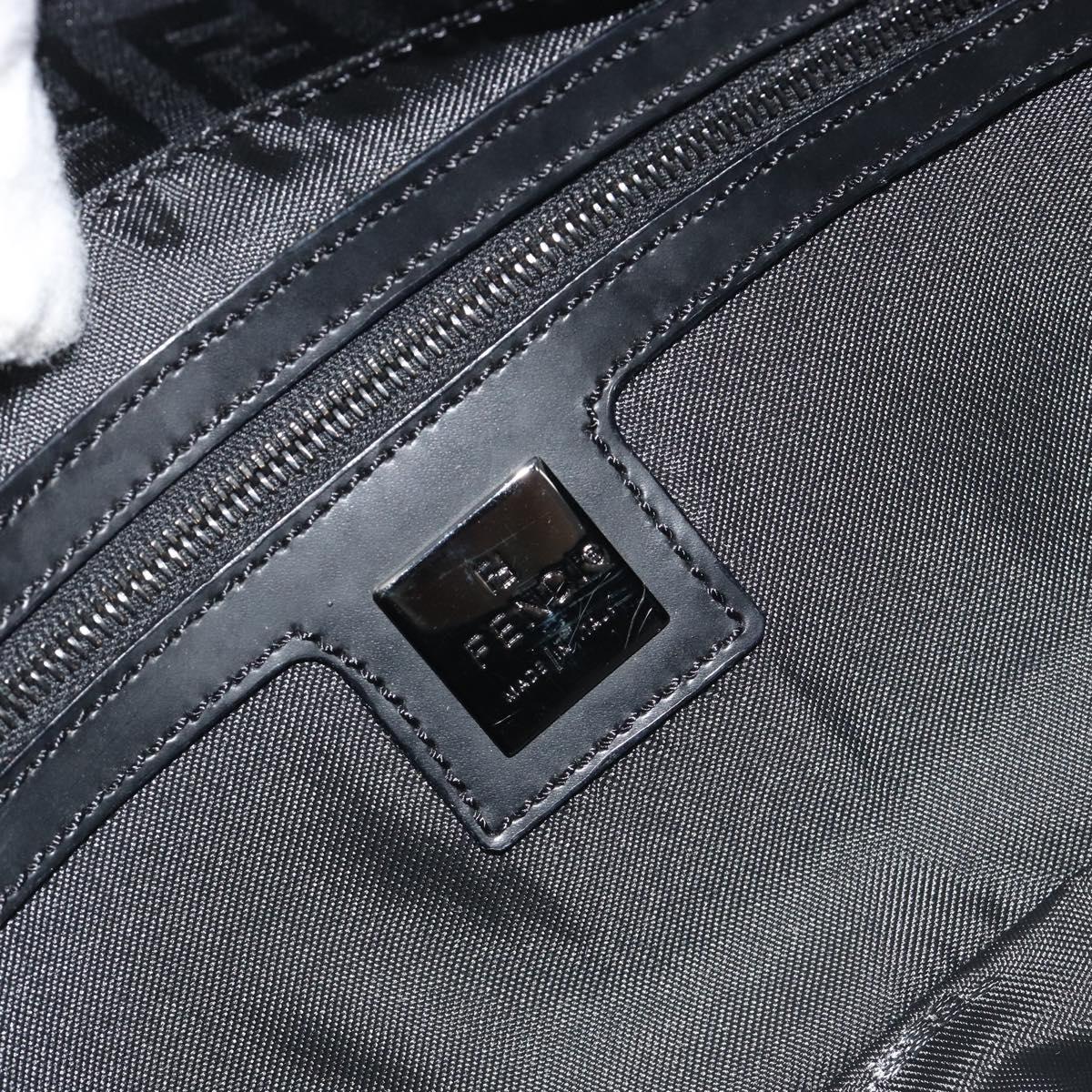 FENDI Zucchino Canvas Mamma Baguette Shoulder Bag Black 8BR000 Auth yk20682SAM