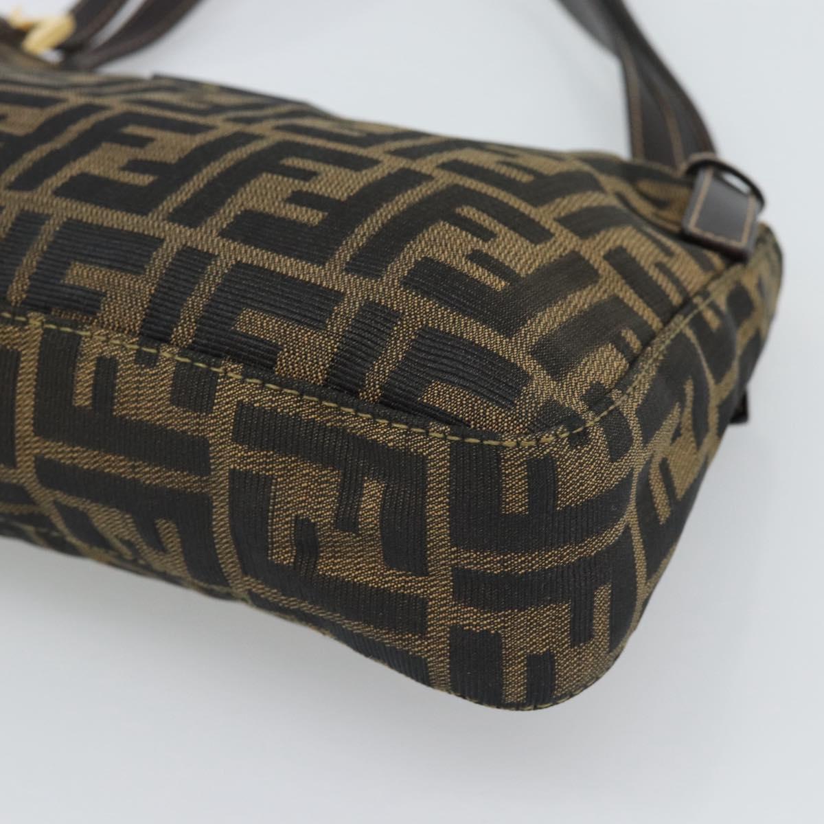 FENDI Zucca Canvas Hand Bag Brown Gold Tone Auth yk20683SAM