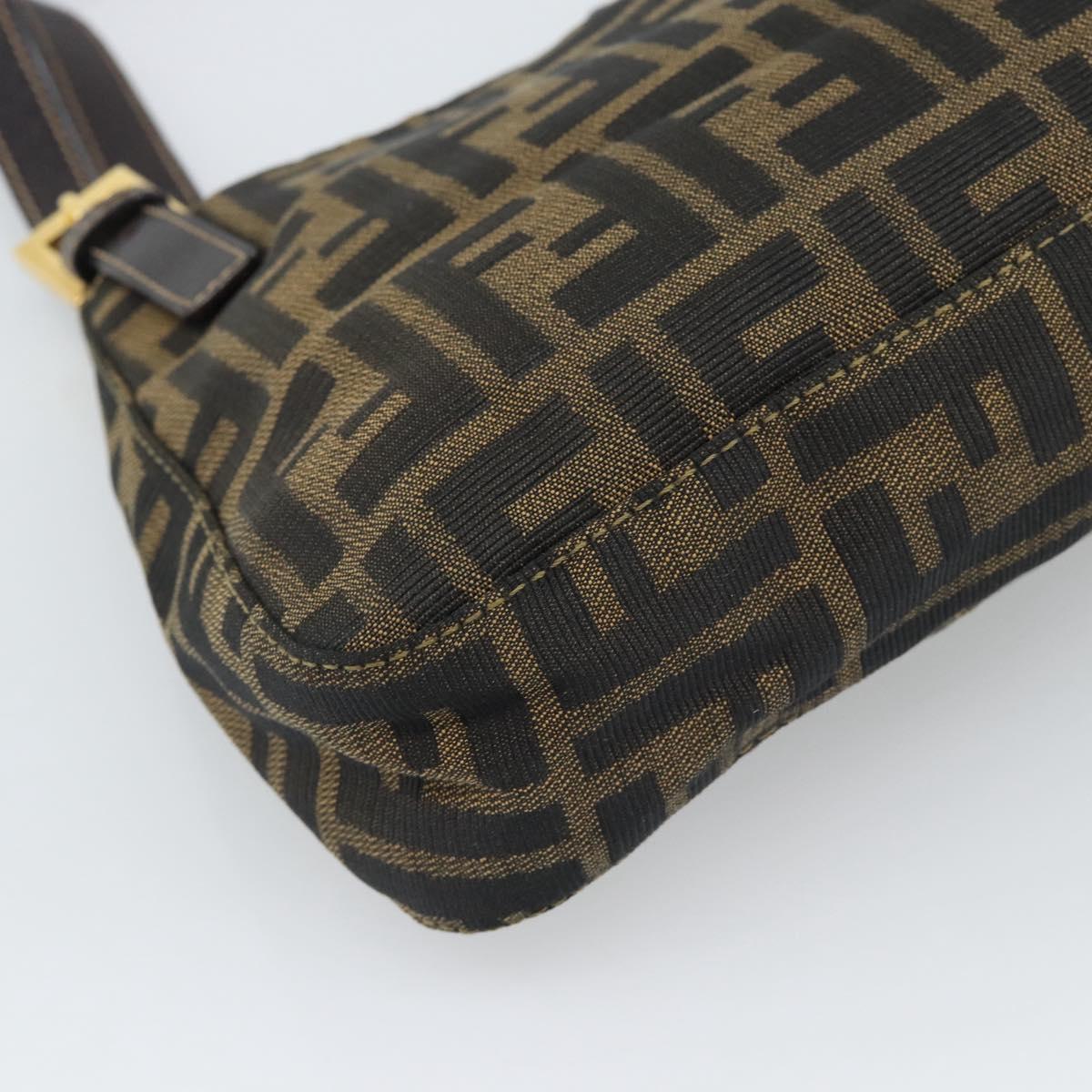 FENDI Zucca Canvas Hand Bag Brown Gold Tone Auth yk20683SAM