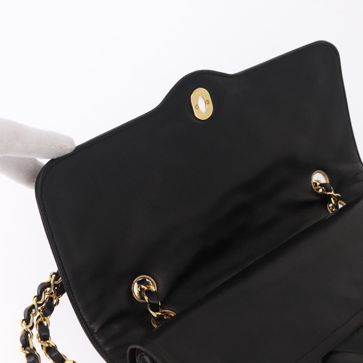CHANEL Matelasse 28 Chain Hand Bag Lamb Skin Paris Limited Black Auth yk20684SAM