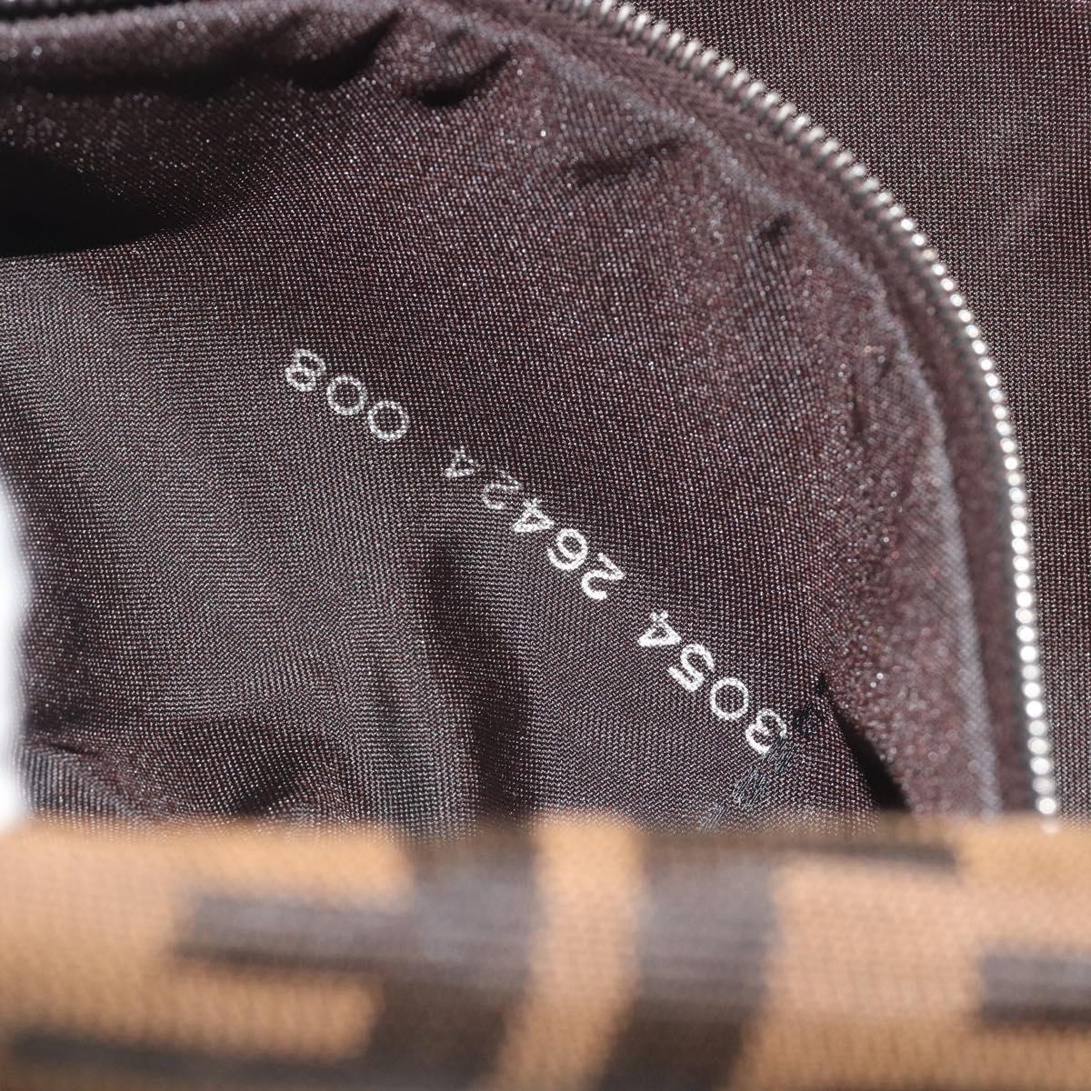 FENDI Zucca Canvas Mamma Baguette Shoulder Bag Brown Silver Auth yk20686SAM