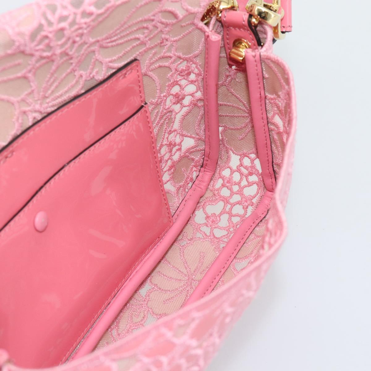 FENDI Flower Mamma Baguette Shoulder Bag Patent 2way Pink 8BR600 Auth yk20690SAM