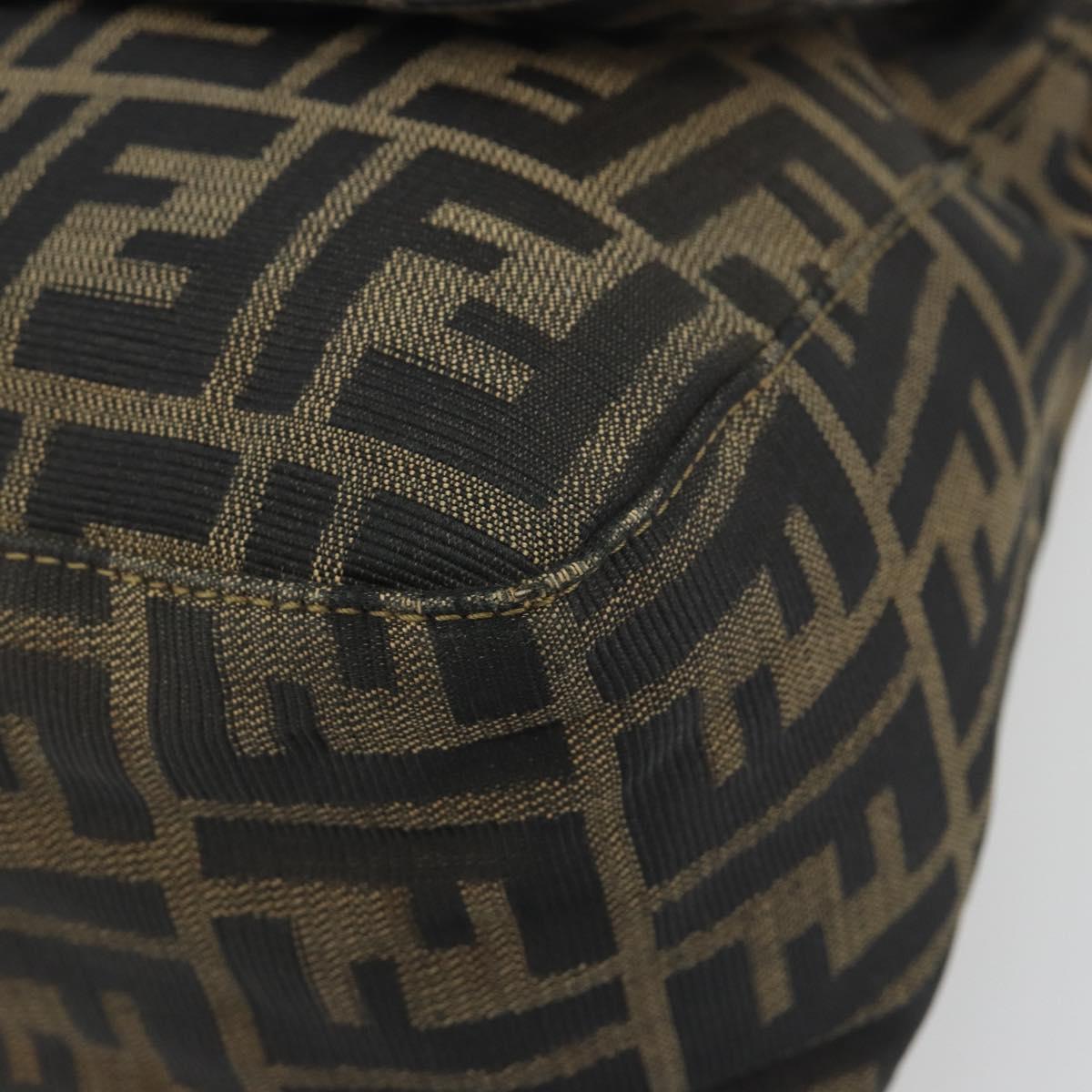 FENDI Zucca Canvas Mamma Baguette Shoulder Bag Brown Gold Tone Auth yk20702SAM
