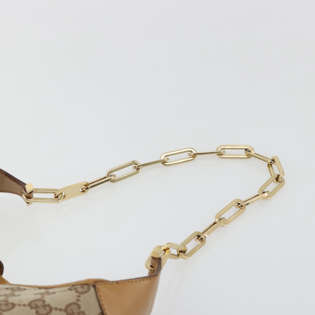 GUCCI GG Canvas Jackie Chain Shoulder Bag Beige Gold 001-4015 Auth yk20704SAV