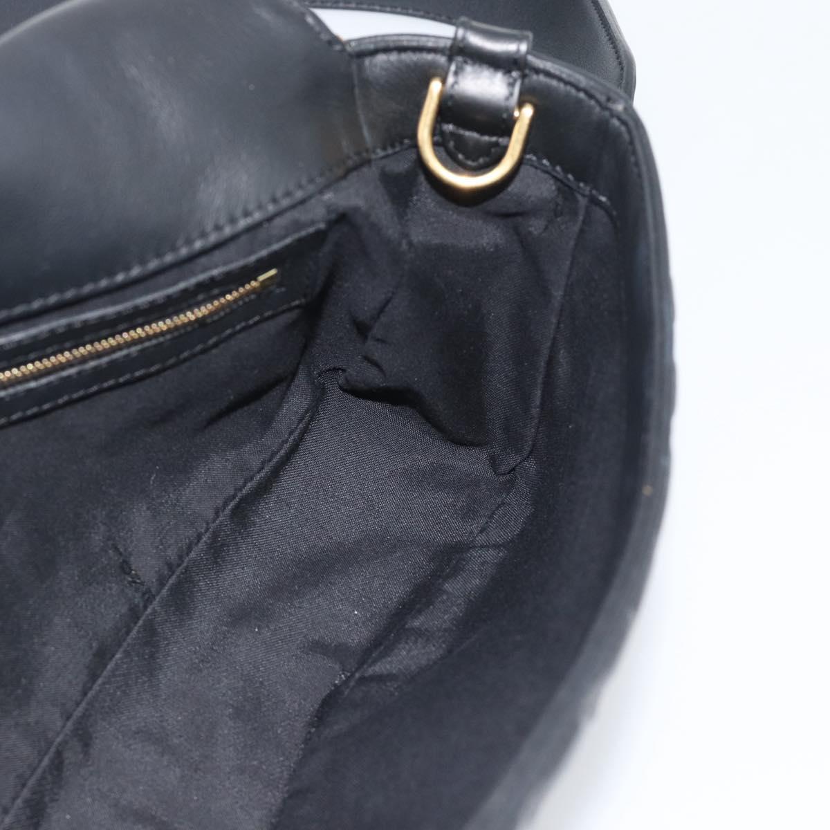 FENDI Zucca Mamma Baguette Bag Leather 2way Black Gold 8BH600 Auth yk20707SAM