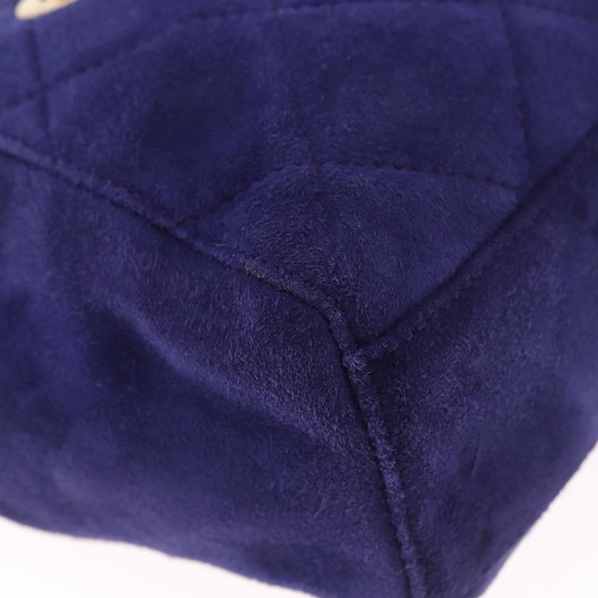 PRADA Chain Shoulder Bag Quilted Suede Purple Gold Tone Auth yk20709V