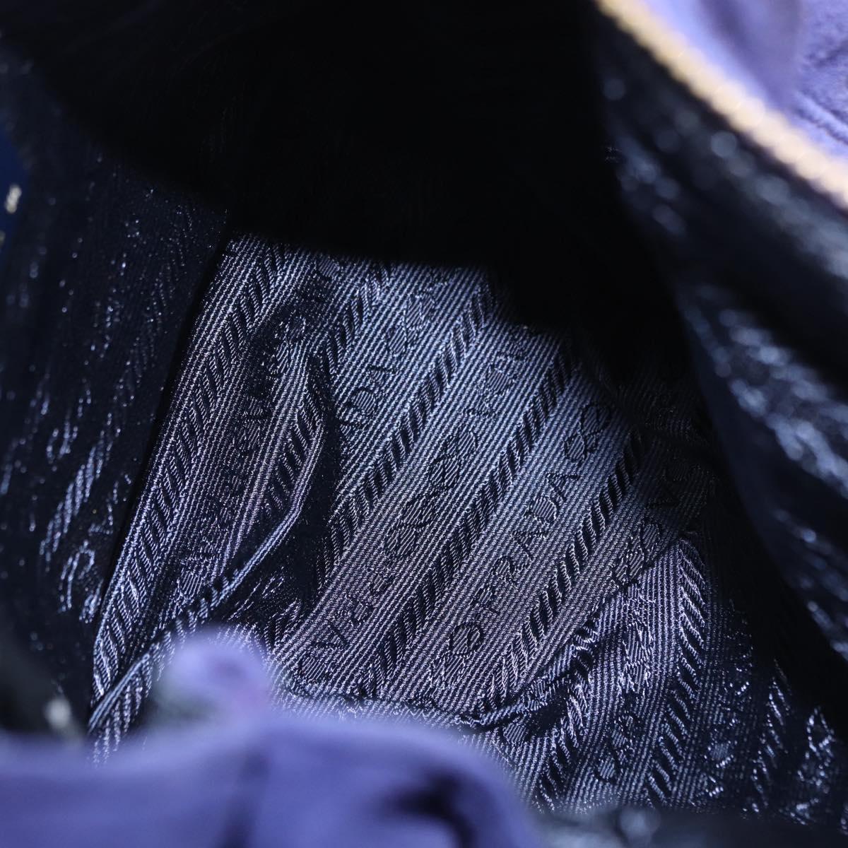 PRADA Chain Shoulder Bag Quilted Suede Purple Gold Tone Auth yk20709V