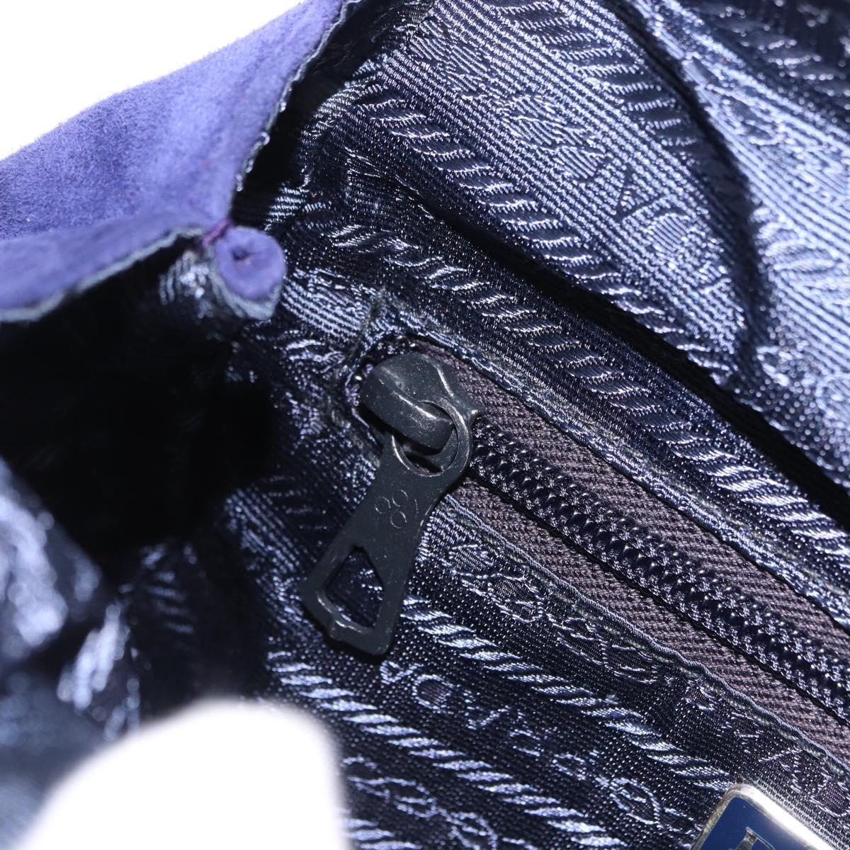 PRADA Chain Shoulder Bag Quilted Suede Purple Gold Tone Auth yk20709V