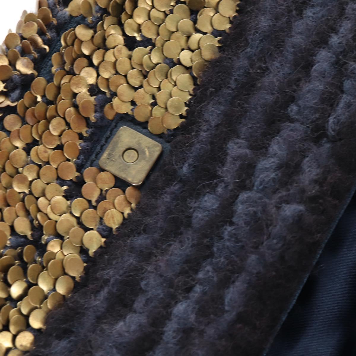 FENDI Mamma Baguette Bag Wool Sequin Metal Multicolor Gold Auth yk20710SM