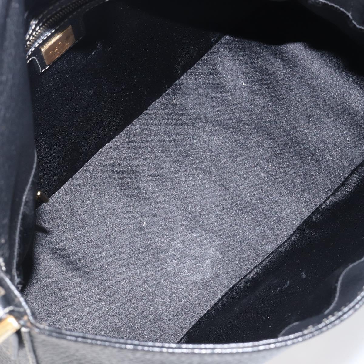 FENDI Mamma Baguette Shoulder Bag Leather Black Gold Auth yk20713M