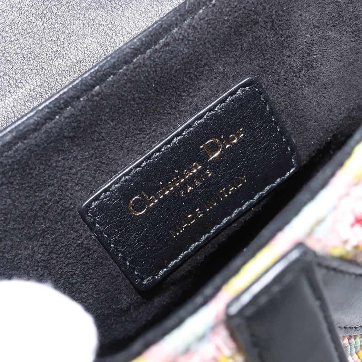 Christian Dior Saddle Bag Hand Bag beads Multicolor Gold Auth yk20714SAM