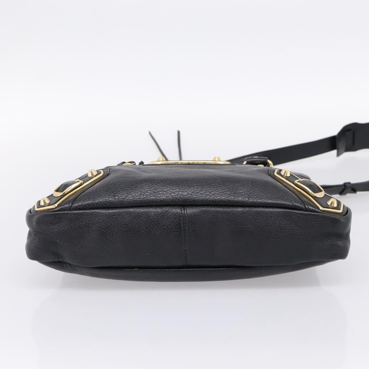BALENCIAGA Metallic Edge Town Bag Leather 2way Black Gold 390149 Auth yk20715M