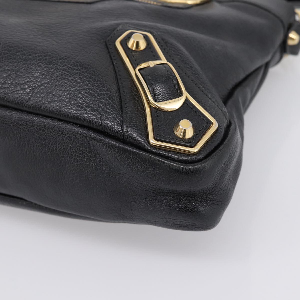 BALENCIAGA Metallic Edge Town Bag Leather 2way Black Gold 390149 Auth yk20715M