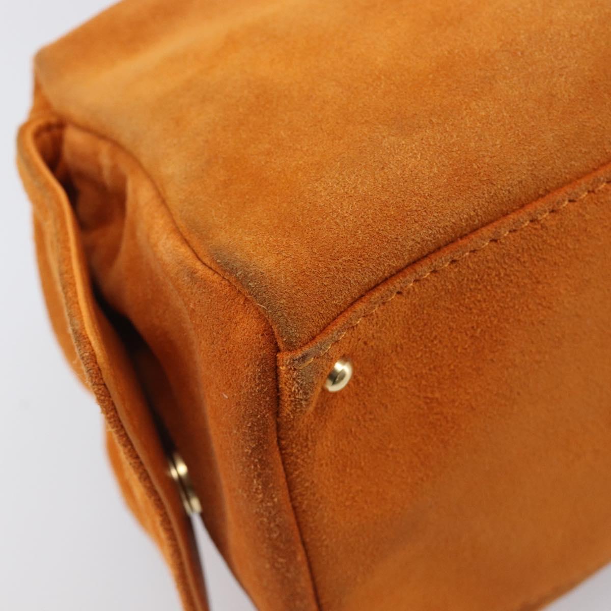 CHANEL COCO Mark Chain Shoulder Bag Suede Orange Gold CC Auth yk20718V