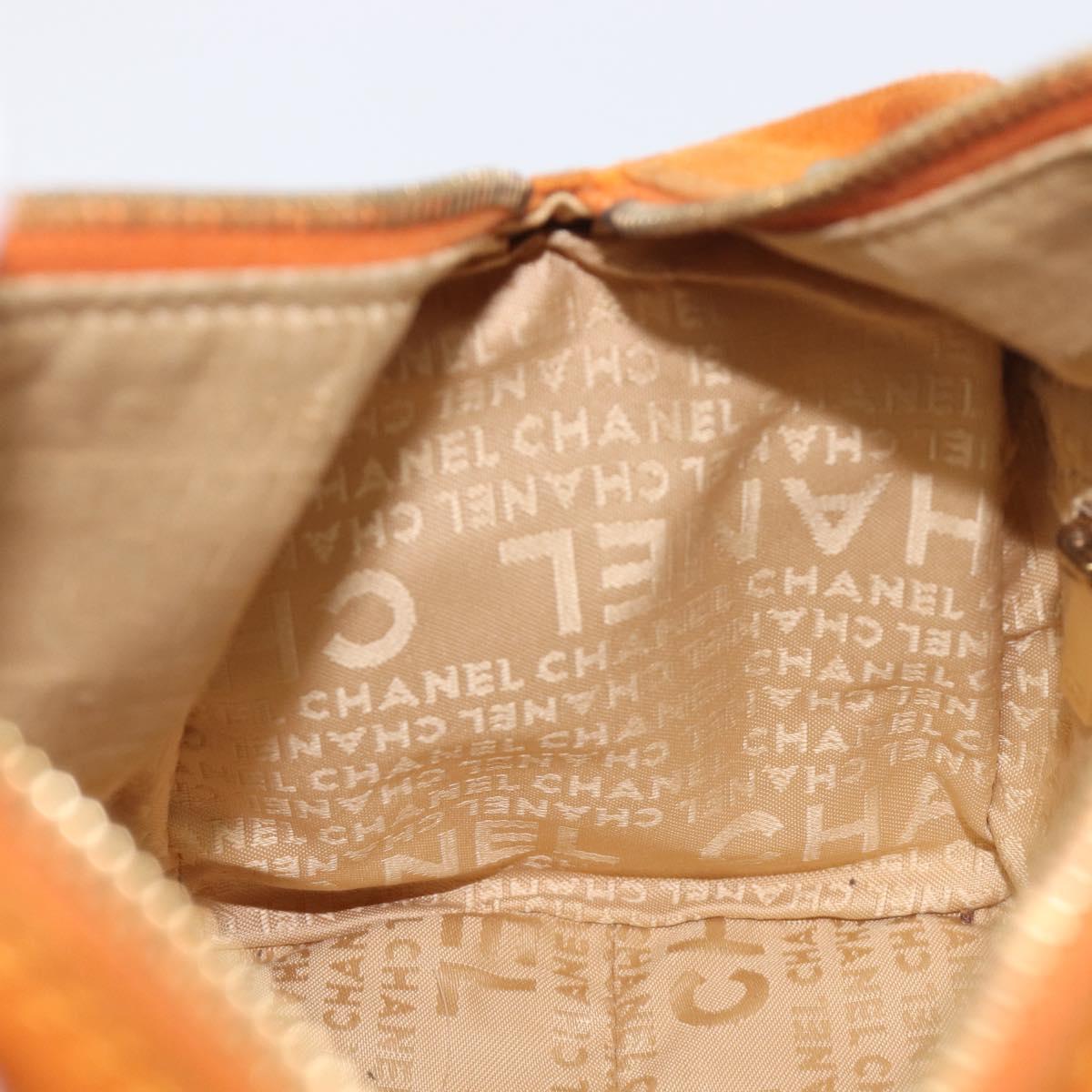 CHANEL COCO Mark Chain Shoulder Bag Suede Orange Gold CC Auth yk20718V