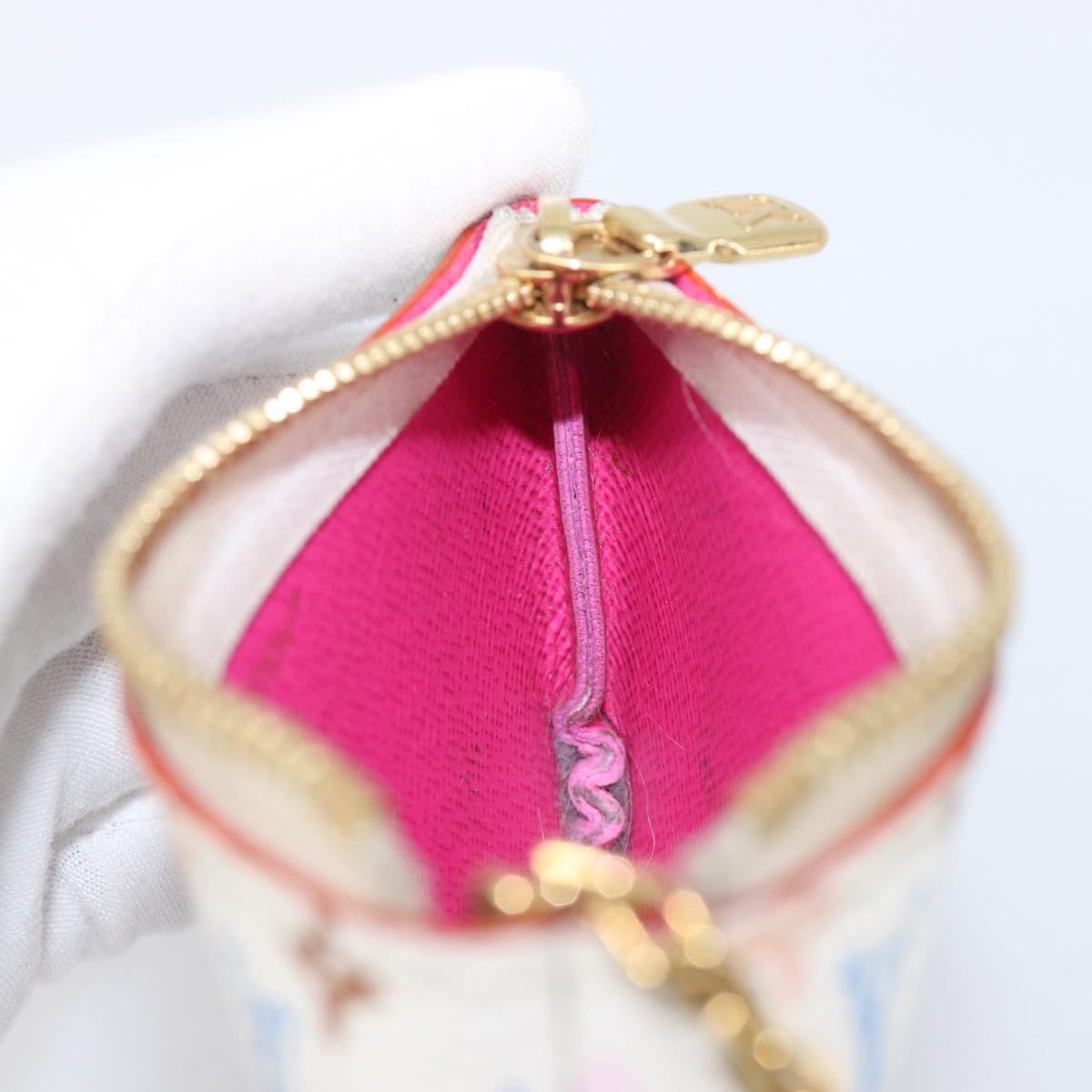 LOUIS VUITTON Monogram Multicolor Pochette Cles Purse White M28388 Auth yk20719M