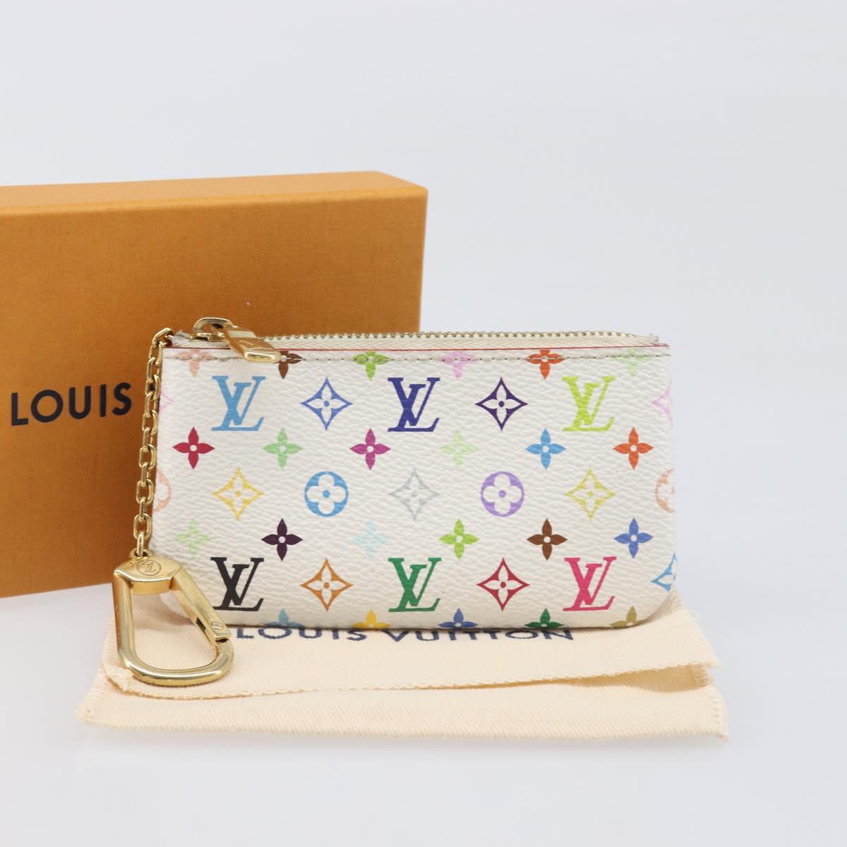 LOUIS VUITTON Monogram Multicolor Pochette Cles Purse White M28388 Auth yk20719M