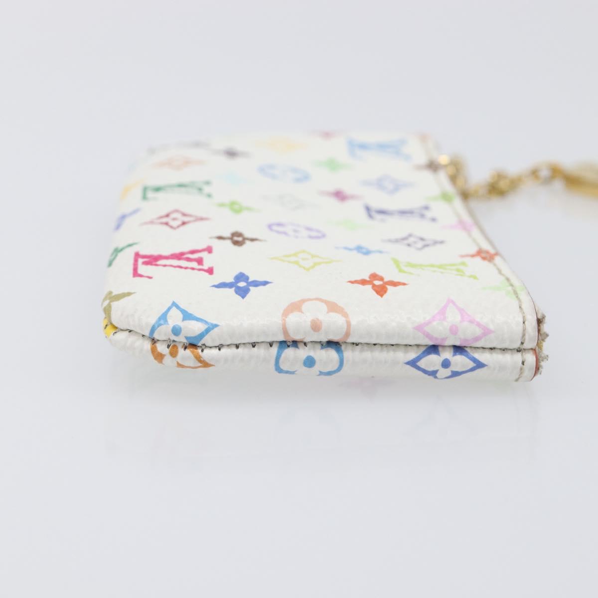LOUIS VUITTON Monogram Multicolor Pochette Cles Purse White M28388 Auth yk20719M
