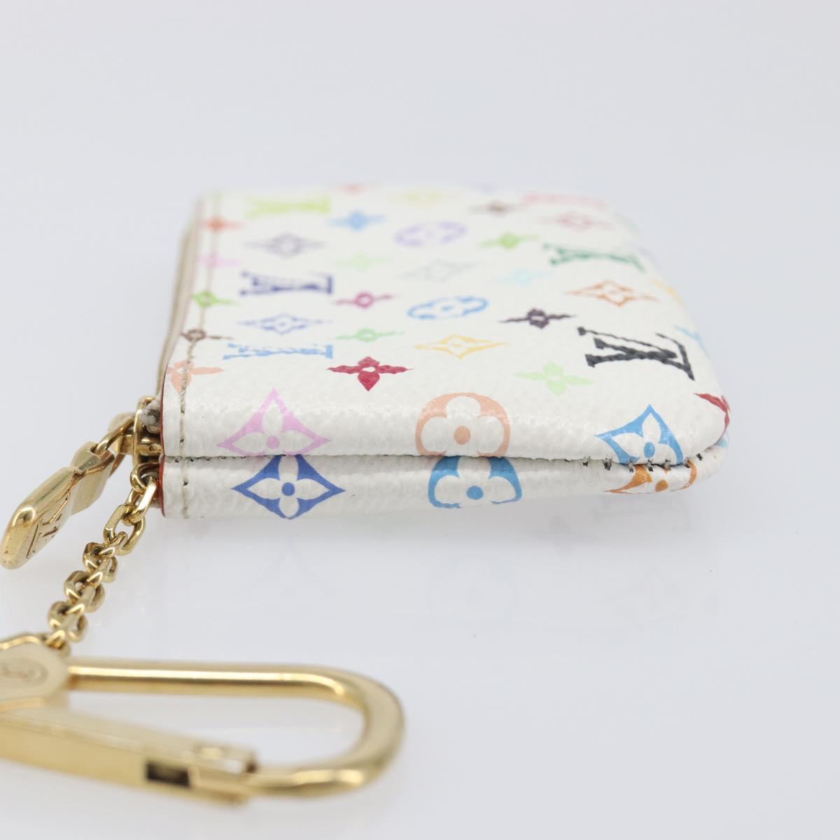 LOUIS VUITTON Monogram Multicolor Pochette Cles Purse White M28388 Auth yk20719M