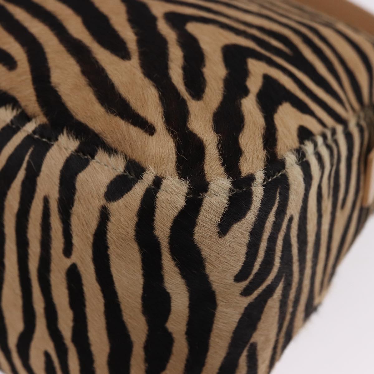 FENDI Animal Pattern Mamma Baguette Bag Harako Leather Brown Auth yk20722SAM