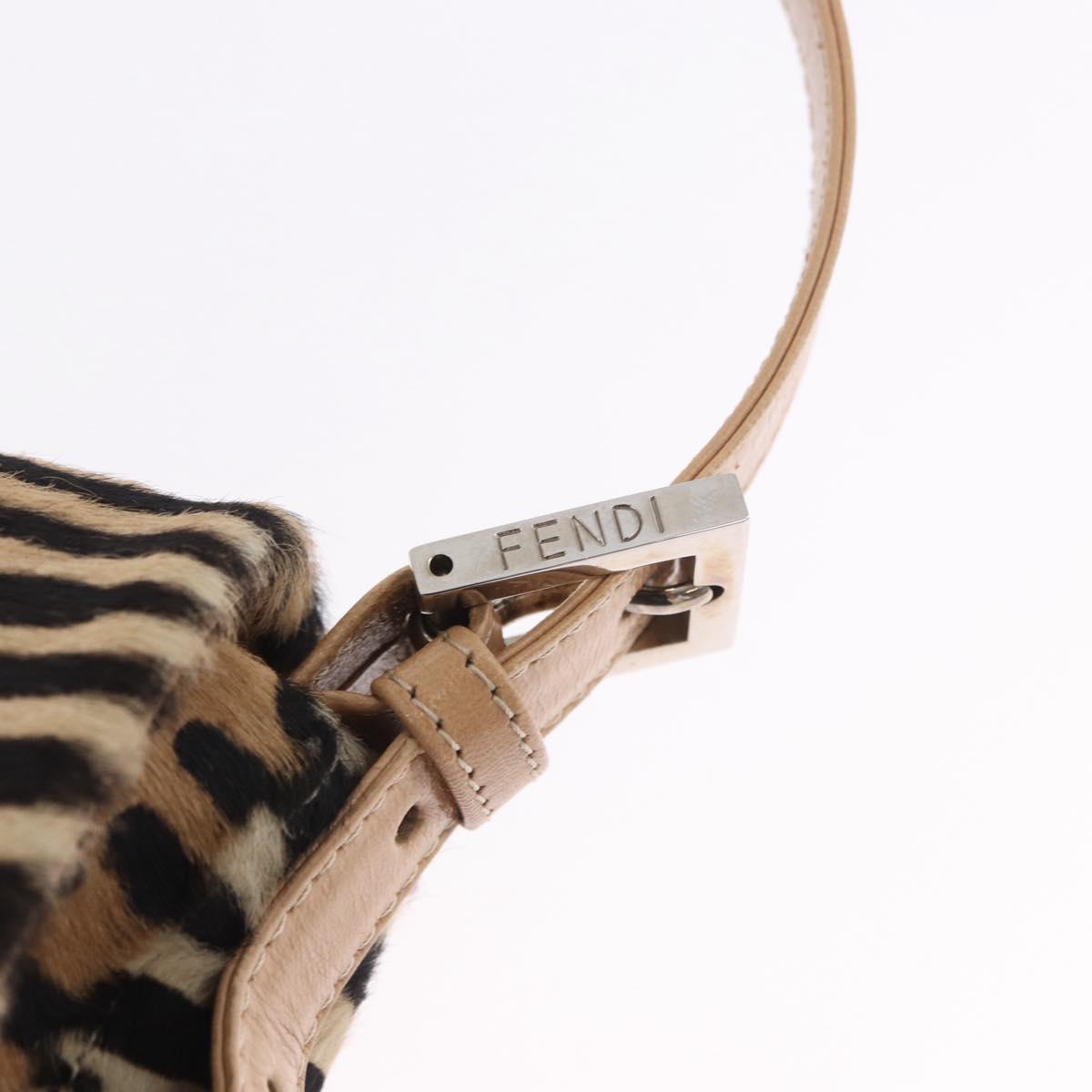 FENDI Animal Pattern Mamma Baguette Bag Harako Leather Brown Auth yk20722SAM